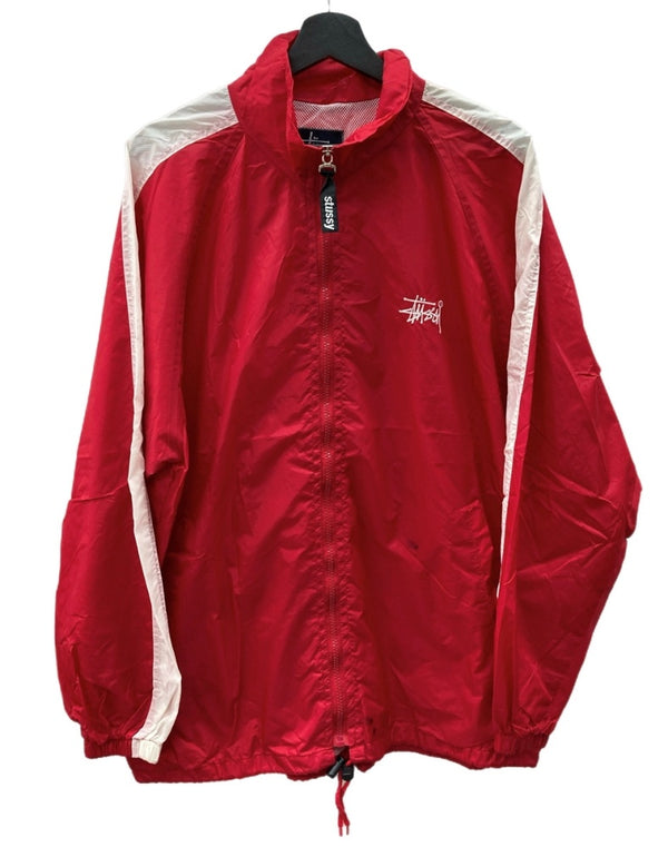 ステューシー STUSSY OLD USA製 STUSSY SPORT JACKET オールド ステューシー スポーツ ジャケット 赤 ジャケット ロゴ レッド Lサイズ 104MT-1968