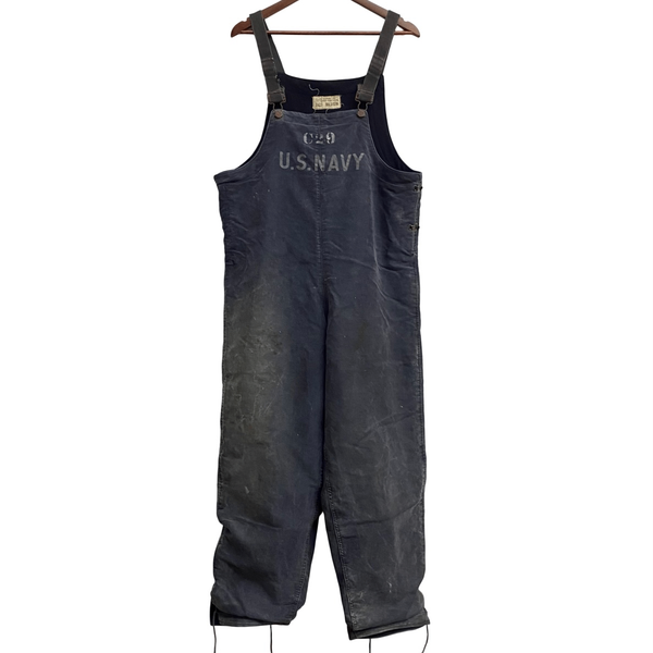 【曜日割引対象外】 ヴィンテージ vintage 40's U.S.NAVY デッキパンツ オーバーオール つなぎ・オーバーオール ネイビー Mサイズ 201MB-849 VB