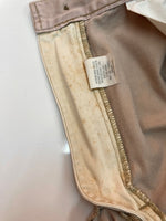 ダブルアールエル RRL 90s TACK CHINO PANTS タック チノ パンツ ジップフライ ワーク トラウザーズ 三ツ星タグ USA製 Ralph Lauren 薄茶 無地 チノパン ベージュ 31×34 104MB-342