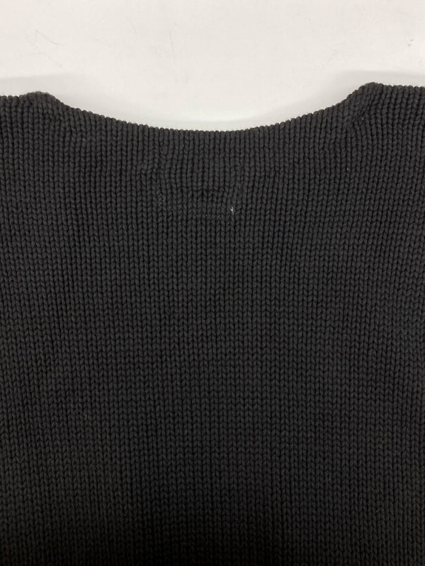 ラルフローレン RalphLauren POLO SPORT 90s USA LOGO COTTON KNIT ロゴ コットン ニット セーター 厚手 長袖 黒 セーター 刺繍 ブラック XLサイズ 104MT-1748