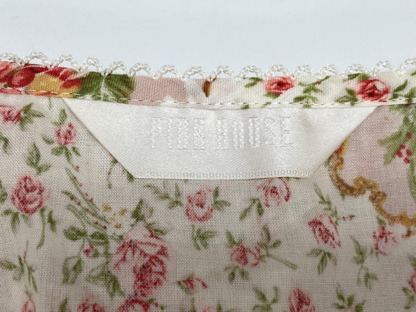 ピンクハウス PINKHOUSE DRESS ドレス 半袖 ロング丈 マキシ丈 ピコフリル ローズブーケ 小花柄 リボン フリル ティアード レトロ アンティーク ロリータ PINK アイボリー IVORY A2151FAY303 ワンピース 総柄 ピンク Lサイズ 104LT-221