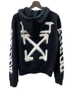 オフホワイト OFF-WHITE Spray Print zip Hoodie スプレー ロゴ プリント ジップアップ フーディ 黒 OMBE001S21FLE002 パーカ ロゴ ブラック Sサイズ 104MT-2231
