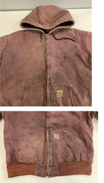 カーハート Carhartt 00's アクティブジャケット アクティブパーカー ワークジャケット ジップアップ ダック地 ダスティープラム VINTAGE ヴィンテージ WJ130 DPM WOMENS L ジャケット パープル 101MT-5327