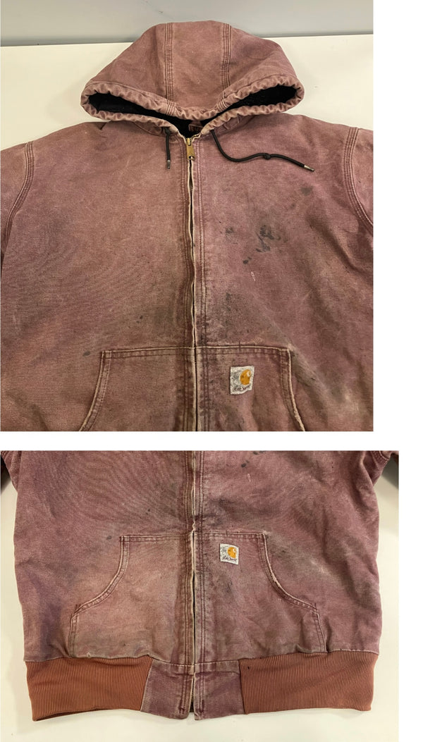 カーハート Carhartt 00's アクティブジャケット アクティブパーカー ワークジャケット ジップアップ ダック地 ダスティープラム VINTAGE ヴィンテージ WJ130 DPM WOMENS L ジャケット パープル 101MT-5327
