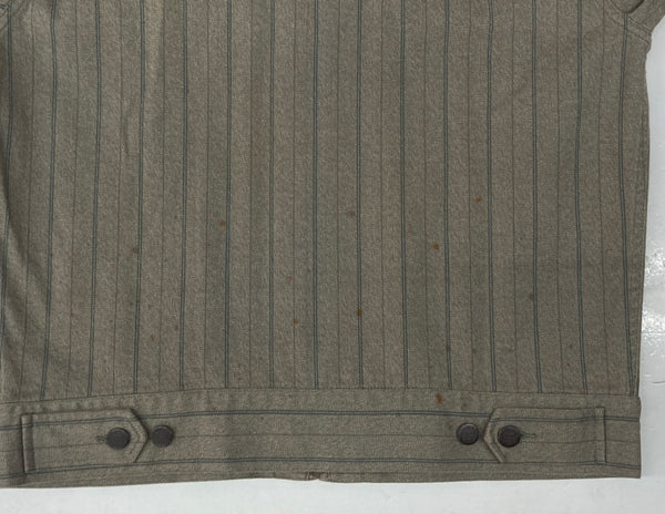 ダブルアールエル RRL STRIPE WORK JACKET ストライプ ワーク ジャケット ジップアップ CONMAR社 Ralph Lauren 茶 MNRROTWM5L00072 ジャケット ストライプ ブラウン Mサイズ 104MT-1379