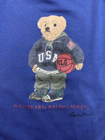 ラルフローレン RalphLauren 90s POLO BEAR SWEATSHIRT ポロ ベア スウェットシャツ トレーナー プリント 青 スウェット ロゴ ブルー Mサイズ 104MT-2304