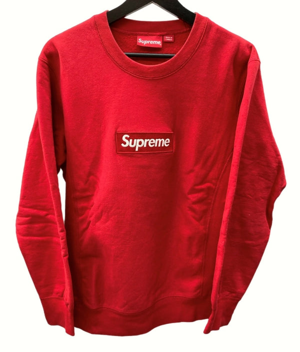 シュプリーム SUPREME REVRSE WEAVE BOX LOGO PULLOVER SWEAT リバースウィーブ ボックスロゴ プルオーバー トレーナー RED 赤  スウェット 刺繍 レッド Mサイズ 104MT-725