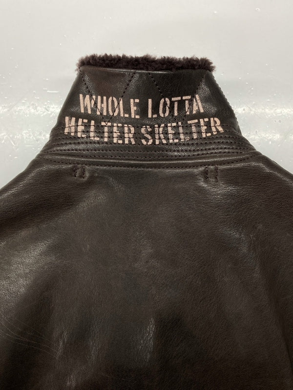 ヒステリックグラマー HYSTERIC GLAMOUR Leather Jacket レザー ジャケット アウター ブルゾン ボア 茶色 0234LB01 ジャケット 無地 ブラウン Sサイズ 104MT-622