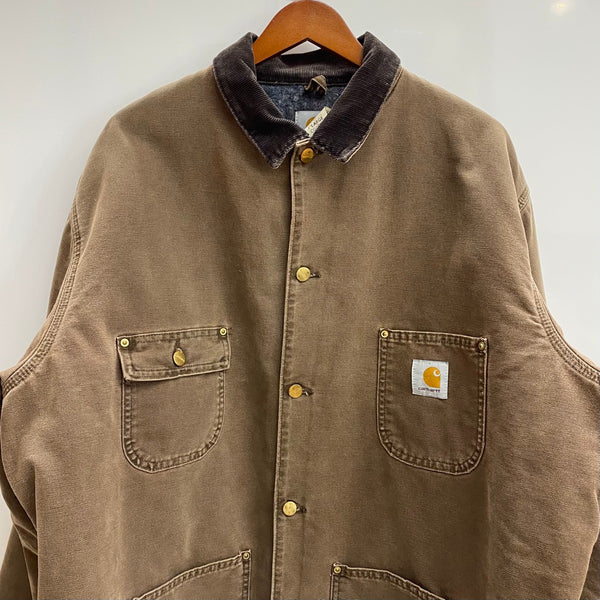【曜日割引対象外】 カーハート Carhartt 90's ミシガンチョアコート USA製 ジャケット ブラウン XLサイズ 201MT-4783 VB