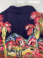 サンサーフ SUN SURF HAWAIIAN SHIRT ハワイアン シャツ アロハシャツ オープンカラー 開襟 半袖 ENCHANTING WATERFALLS 紺 M32181 B 半袖シャツ 花・植物 ネイビー Sサイズ 104MT-1746