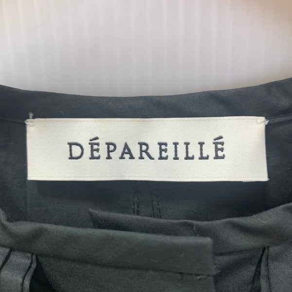 デパリエ DEPAREILLE フリルブラウス 半袖シャツ ブラック 201LT-415