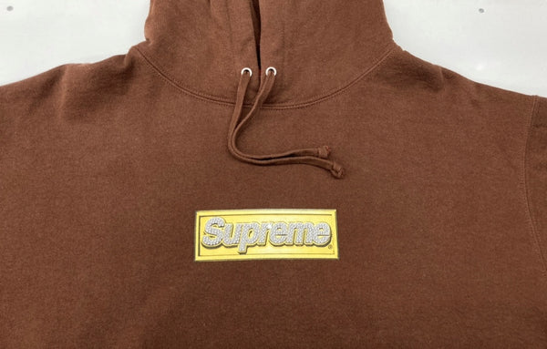 シュプリーム SUPREME 22SS Bling Box Logo Hooded Sweatshirt ブリング ボックスロゴ フーディ パーカー 茶 パーカ ロゴ ブラウン Mサイズ 104MT-2081
