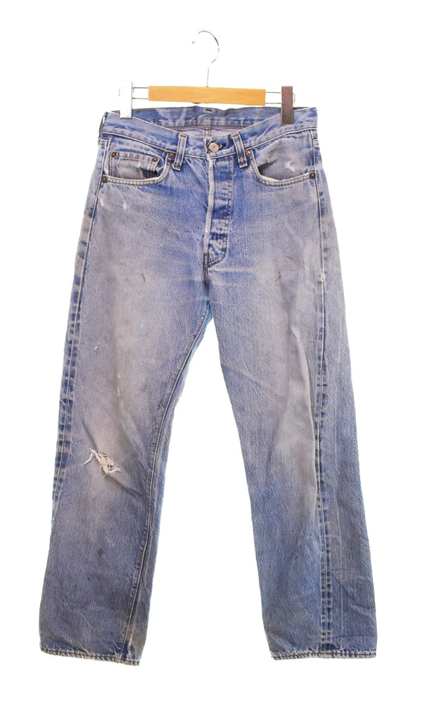 リーバイス Levi's 70s 501 66後期 ボタン裏6 赤耳 70's 66Chain デニム ブルー W31 103MB-589