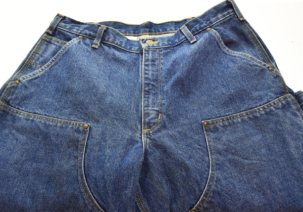 カーハート Carhartt  USA製 ダブルニー ペインター パンツ 青 デニム ブルー 36 103MB-377