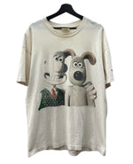 us古着 US 90s 90年代 WALLACE & GROMIT ウォレスとグルミット 映画 ムービー アニメT 白 Tシャツ キャラクター ホワイト XLサイズ 104MT-1829