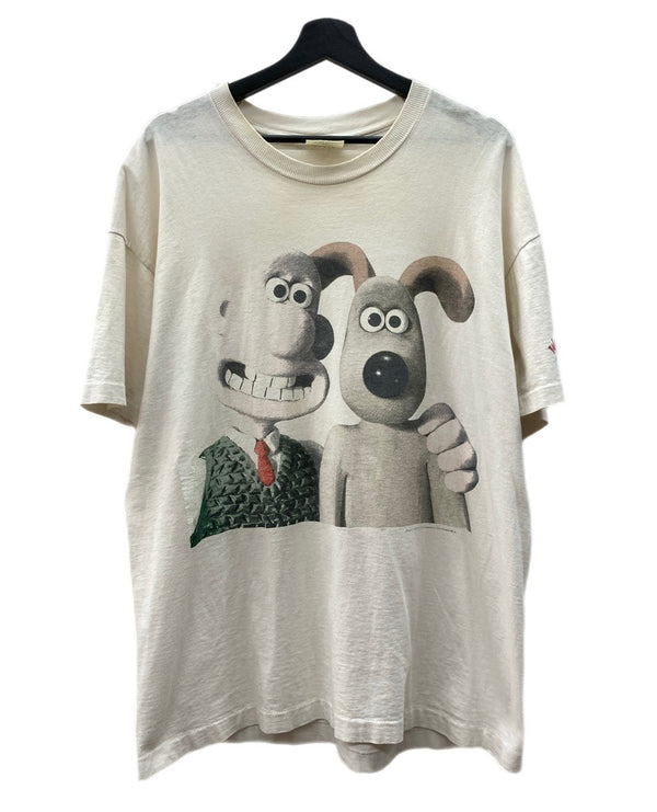us古着 US 90s 90年代 WALLACE & GROMIT ウォレスとグルミット 映画 ムービー アニメT 白 Tシャツ キャラクター ホワイト XLサイズ 104MT-1829
