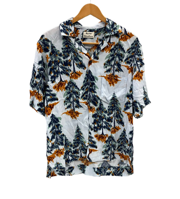 アクネストゥディオズ Acne Studios 19SS Simon Pine Vacation Shirt 開襟シャツ アロハシャツ レーヨン FN-MN-SHIR000034 46 半袖シャツ ブルー 101MT-5396
