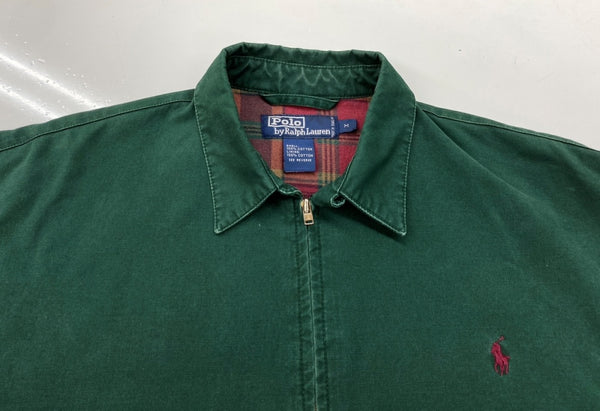 ラルフローレン RalphLauren 90's SWING TOP スウィングトップ 裏地チェック アウター ジャケット 緑 ジャケット ロゴ グリーン Mサイズ 104MT-2308