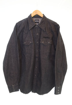 ネイバーフッド NEIGHBORHOOD バック刺繍 ロゴ ダンガリー デニム ウエスタンシャツ 黒 TSNH-SH07 長袖シャツ ブラック Mサイズ 103MT-1812