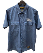 ネイバーフッド NEIGHBORHOOD CLASSIC WORK SHIRT クラシック ワーク シャツ 半袖 紺 半袖シャツ ロゴ ネイビー Lサイズ 104MT-1535
