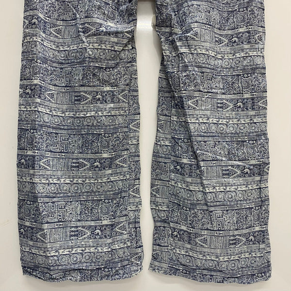 【曜日割引対象外】 キャピタル KAPITAL リネン 総柄 イージーパンツ ボトムスその他 ブルー Lサイズ 201MB-989 VB