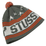 【中古】ステューシー STUSSY ボンボン ニット 帽子 メンズ帽子 ニット帽 グレー 201goods-811