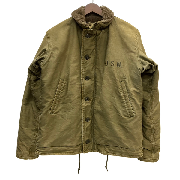 【曜日割引対象外】 ヴィンテージ vintage 40's U.S.NAVY N-1 デッキジャケット NAVY DEPARTMENT ジャケット カーキ 40サイズ 201MT-3431 VB