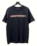 ヴィンテージ vintage 90s 00s INDEPENDENT インディペンデント PRINT S/S TEE プリント Tシャツ NHSタグ OLDSKATE スケボー 両面プリント 黒 Tシャツ ロゴ ブラック Lサイズ 104MT-1209