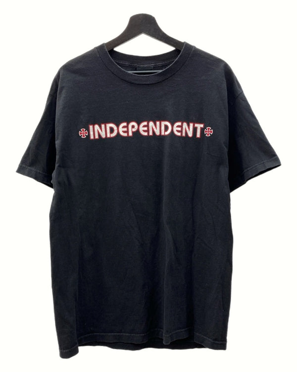 ヴィンテージ vintage 90s 00s INDEPENDENT インディペンデント PRINT S/S TEE プリント Tシャツ NHSタグ OLDSKATE スケボー 両面プリント 黒 Tシャツ ロゴ ブラック Lサイズ 104MT-1209