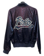 ラルフローレン RalphLauren 90s 90年代 POLO SPORT USA製 サテン スタジャン ブルゾン アウター チェーンステッチ 紫 紺 ジャケット 刺繍 パープル Sサイズ 104MT-2287