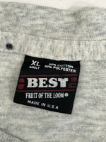 ヴィンテージ vintage 90's 90年代 FRUIT OF THE LOOM BESTタグ BUDWEISER バドワイザー パロディ  アメリカ製 MADE IN USA XL Tシャツ グレー LLサイズ 101MT-4107