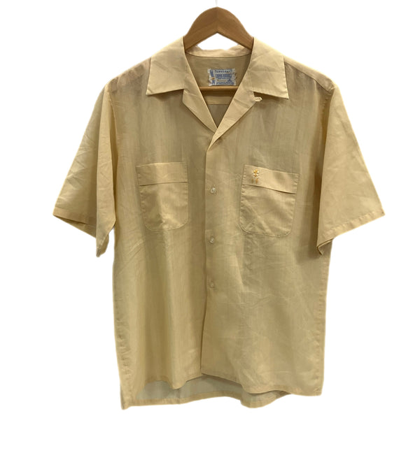 タウンクラフト TOWN CRAFT 60’s~70's 60~70年代 Penneys PENN-PREST ペニーズ 開襟 オープンカラーシャツ ループカラー ボックス ヴィンテージ Vintage 半袖シャツ イエロー Mサイズ 101MT-4796