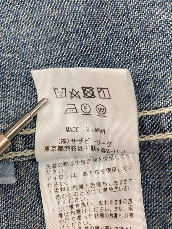 ロンハーマン Ron Herman 23SS One Wash Pullover Shirt ワンウォッシュ プルオーバー シャツ デニム 青 3720700049 長袖シャツ 無地 ブルー Mサイズ 104MT-2318