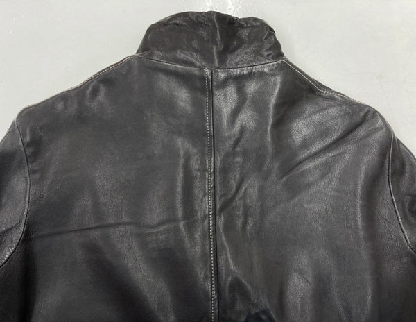 ジョルジオブラット Georgio Brato Sheep Leather Jacket シープ レザー ジャケット ラム 袖リブ ライダース バイカー アウター 黒 5222 サイズ 44 ジャケット 無地 ブラック 104MT-1294