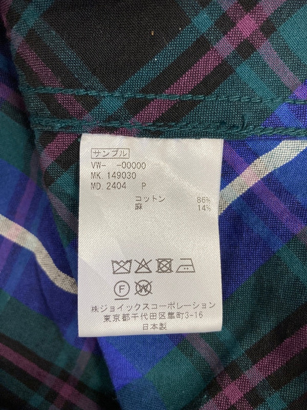 ヴィヴィアンウエストウッド Vivienne Westwood MAN ハーフジップフーディ パーカー ライトアウター チェック柄 サイズ46 パーカ ブルー 101MT-3778