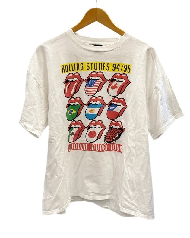 バンドTシャツ BAND-T 90s Rolling Stones 94/95 WORLD TOUR Tee ローリングストーンズ  ワールドツアーTシャツ ヴィンテージ US古着 XL Tシャツ プリント ホワイト LLサイズ 101MT-2602