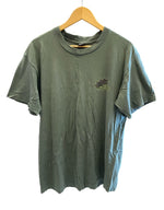 ステューシー STUSSY OLD STUSSY ヴィンテージ Vintage 80s 黒タグ USA製 ロゴ プリントT シャツ 袖シングル Tシャツ カーキ Lサイズ 101MT-3263