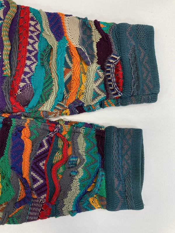 クージー COOGI AUSTRALIA 3D KNIT 3Dニット 総柄 ニット カーディガン マルチカラー Mサイズ 101MT-3545