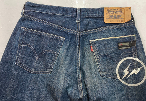 リーバイス Levi's Fenom fragment design フラグメント 207 1st 初期 裏原 紺 ロゴ デニム ネイビー W32 L30 104MB-274