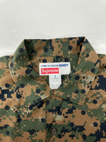 シュプリーム SUPREME 13SS × COMME des GARCONS SHIRT コムデギャルソン シャツ Loop Collar Shirt ループ カラー シャツ S2SS13 半袖シャツ カモフラージュ・迷彩 カーキ XSサイズ 104MT-431