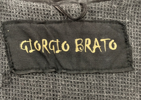 ジョルジオブラット Georgio Brato Sheep Leather Jacket シープ レザー ジャケット ラム 袖リブ ライダース バイカー アウター 黒 5222 サイズ 44 ジャケット 無地 ブラック 104MT-1294