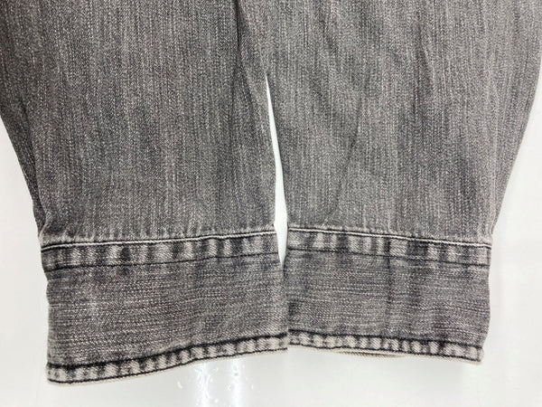 ダブルアールエル RRL 90s 三ツ星タグ ブラックデニム SHIRT シャンブレー ステンカラー フロントボタン チンスト 猫目ボタン ヴィンテージ VINTAGE GRAY 灰色 長袖シャツ 無地 グレー Mサイズ 104MT-1953