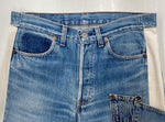 バウワウ BOWWOW REMAKE DENIM PANTS リメイク デニム パンツ 再構築 ボタンフライ ジャージ ジーンズ ズボン 青 黒 無地 BW1801-WLP デニム ブルー Mサイズ 104MB-159
