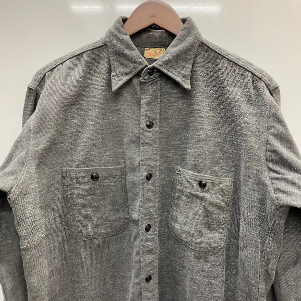 【曜日割引対象外】 ヴィンテージ vintage 40's President ワークシャツ ネルシャツ 長袖シャツ ブラック 16サイズ 201MT-4853 VB