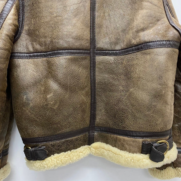 【曜日割引対象外】 ショット SCHOTT 80's B-3 ムートン フライトジャケット ジャケット ブラウン 38サイズ 201MT-4120 VB