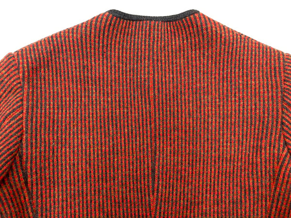 ヴィンテージ vintage 60s~ 60年代 SUN フロントポケット ニット セーター アウター  カーディガン ストライプ レッド 104MT-1906