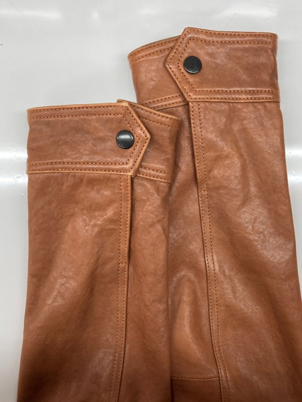 バーバリー Burberry BLACK LABEL LEATHER JACKET レザー ジャケット 革ジャン 裏地チェック ボタン アウター 茶 D1F09-408-54 ジャケット 無地 ブラウン Mサイズ 104MT-1700