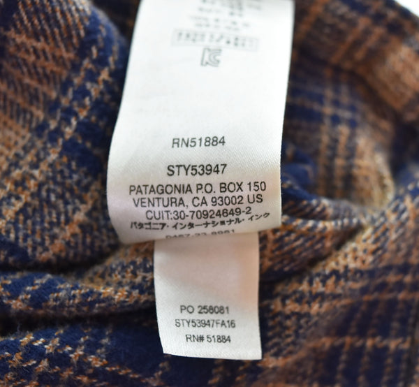 パタゴニア PATAGONIA ORGANIC COTTON オーガニックコットン 長袖 フランネルチェックシャツ 53947FA16 長袖シャツ ブラウン Mサイズ 103MT-2836