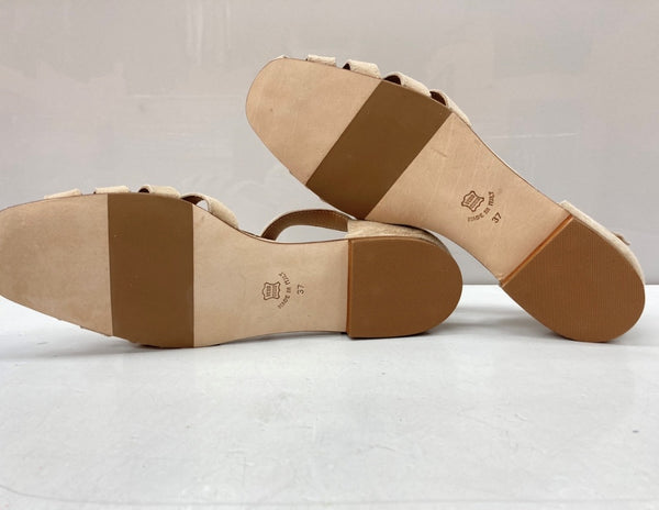 パスクッチ PASCUCCI グルカサンダル フラットシューズ ペタ靴 編み込み スウェード スエード イタリア製 MADE IN ITALY BEIGE 7443 レディース靴 サンダル ストラップ ベージュ SIZE37 104S-724