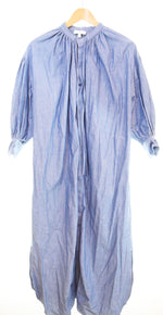 ハイク HYKE CHAMBRAY GATHERED DRESS シャンブレー ギャザー ワンピース 青 ワンピース ブルー 1 103LT-115